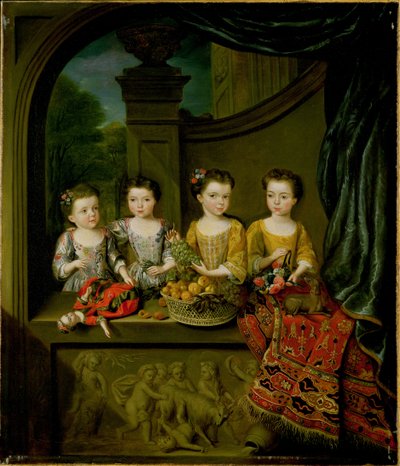 Portrait of the daughters of Sir Matthew Decker by Jan Van Meyer